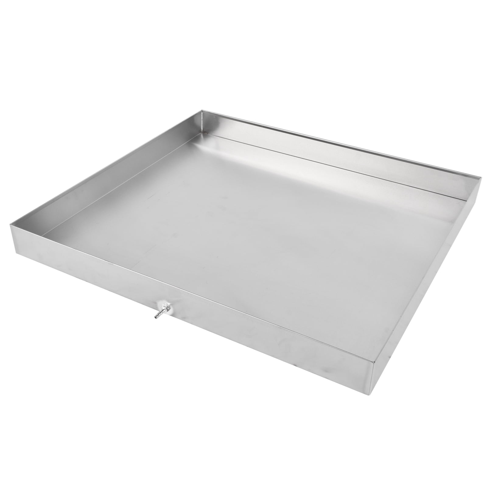 GELUOXI 27 x 25 x 2.5 Inch Washing Machine Pan Stainless Steel Washing Machine Drain Pan Heavy Duty Compact Washer Drip Tray with Drain Hole & Hose Adapter