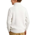 thumbnail image 5 of Atogsazn Toddler Baby Boys Knit Cotton Sweater Kids Turtleneck Thick Warm Long Sleeve Pullover Tops White 1-2 Years Fashion, 5 of 6