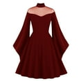 thumbnail image 1 of CEHVOM Robe Décontractée pour Femmes, Col Mi-Haut, Manches Longues, 1 of 6