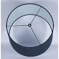 Urbanest French Drum Suede Lampshade, 14-inch by 16-inch by 11-inch, Spider Fitter, Navy Blue