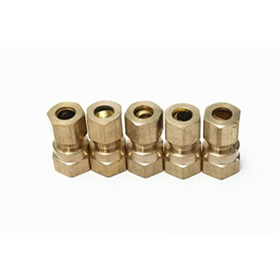 LTWFITTING Brass 516-Inch OD x 14-Inch Female NPT Compression Connector Fitting(Pack of 5)