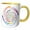 Yellow/White, variant on 3drose, Abstract Colorful Multicolor Circle, 11oz Two-tone Blue Mug