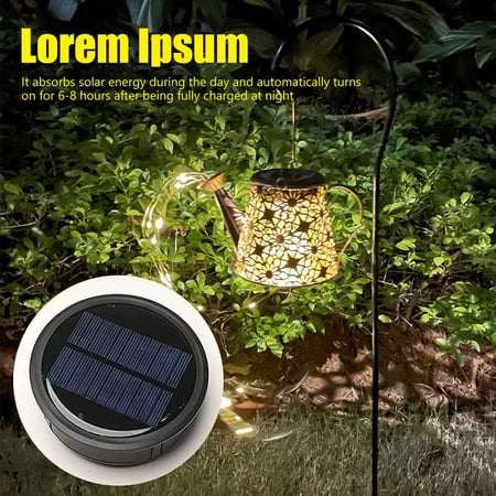 

kitwin Outdoor Hanging Watering Can Solar Lights Garden Decorations Hollow Metal Watering Can Fairy Lights Decorative Waterfall String Lights DIY Art Lantern for Home Patio Yard