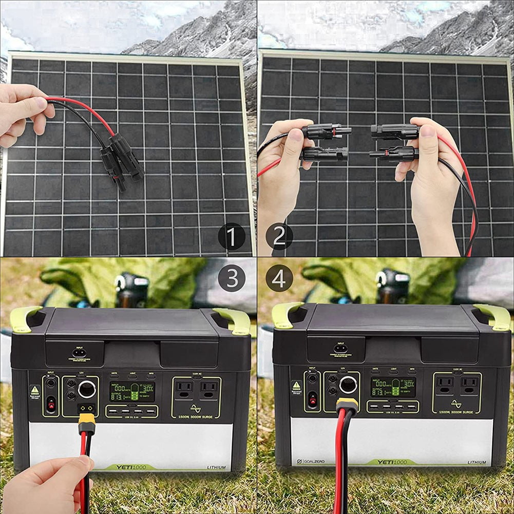 12AWG XT60 Female Solar Panel Connection Cable Charging Cable Solar Generator
