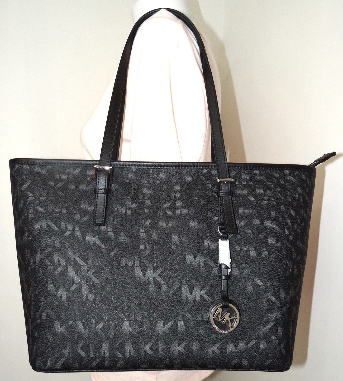 Coach Dempsey Tote 22 With Houndstooth Print And Patch