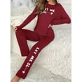 thumbnail image 6 of Womens Long Sleeve Pajama Set Pajamas Top and Pants Round Neck Pjs Set Soft Sleepwear Loungewear, 6 of 7