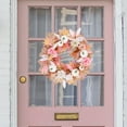 thumbnail image 5 of White Pumpkin & Dried Branches Thanksgiving Wreath - Door Hanging Decor for Fall Autumn, Window Decoration, Holiday Hanging Pendant pink, 5 of 7