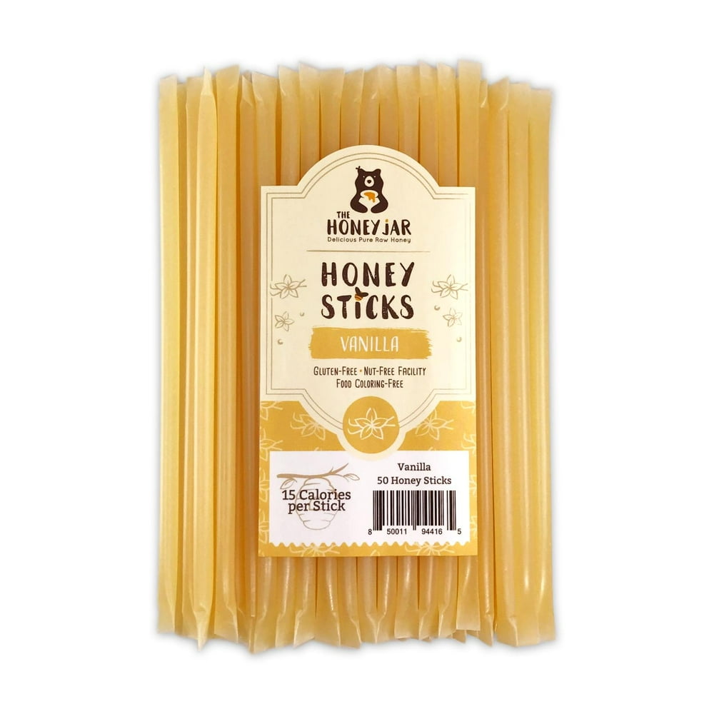 The Honey Jar Vanilla Naturally Flavored Honey Sticks 50 Count