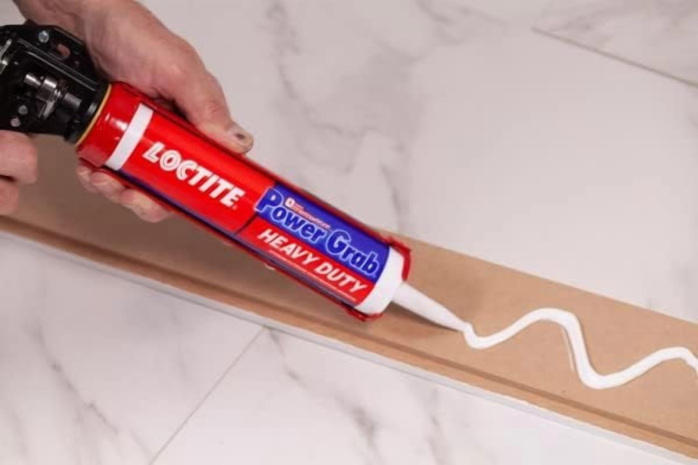 Loctite Power Grab Express Heavy Duty Construction Adhesive, Versatile Construction Glue for Wood, Wall, Tile, Foam Board & More - 9 fl oz Cartridge, Pack of 12