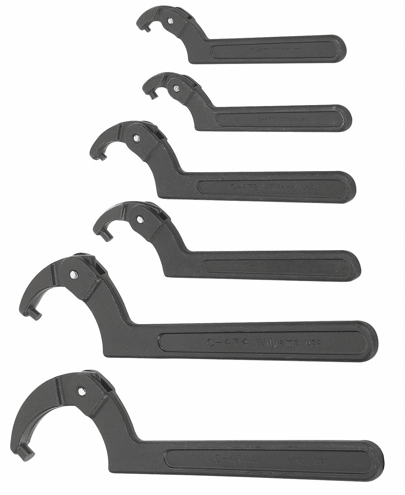 Williams WS476 6Piece Adjustable Pin Spanner Wrench Set