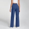 thumbnail image 5 of Wutalume High Waisted Jeans for Women Loose Straight Leg, Casual Trouser Style Denim Pants, Comfort Fit for Relaxed Everyday Wear,Dark Blue 2XL, 5 of 7