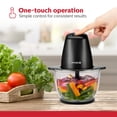 thumbnail image 4 of Holstein Housewares Electric Food Chopper – 1.9 QT, 8 Cup, Black, High-Powered Mini Food Processor with Glass Bowl for Chopping, Dicing & Blending, Compact & Easy to Use for Quick Meal Prep 250W, 4 of 9