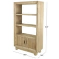 thumbnail image 3 of DecMode 40" x 69" Light Brown Wood 3-Tier Shelving Unit with Natural Wood Grains, 1-Piece, 3 of 9