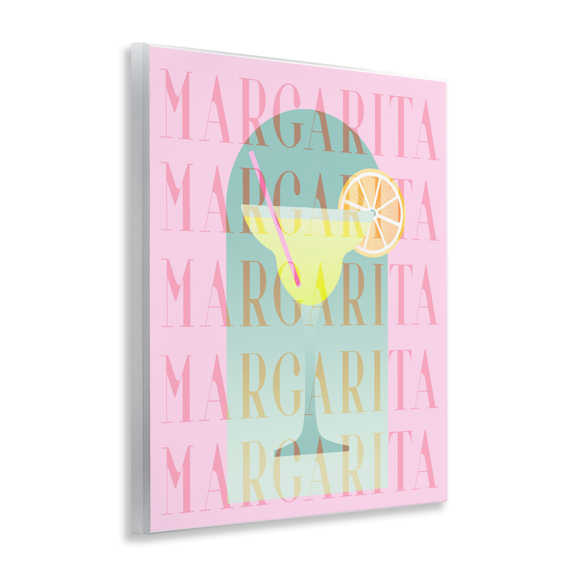 Retro Pastel Margarita Wall Plaque Art, design by Lil' Rue