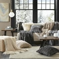 thumbnail image 3 of Home Essence Adelaide Faux Fur Square Pillow, 20x20", Black, 3 of 3
