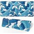 thumbnail image 2 of Japanese Blue and White Wave Gaming Mouse Pad XL, Large Mouse Pad Wave Anime Mouse Mat Desk Pad, Extended Stitched Non-Slip Rubber Edges Mousepad for Work/Game/Office,31.5 X 11.8 Inch, 2 of 6