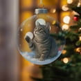 thumbnail image 5 of Cute Cat Christmas Glass Ornaments Collection, Xmas Tree Kitten Ball Ornament, Vivid Animal Decoration, for Cats Lovers, Party Centerpiece Mantel, Fall Winter Home Decor, 5 of 5