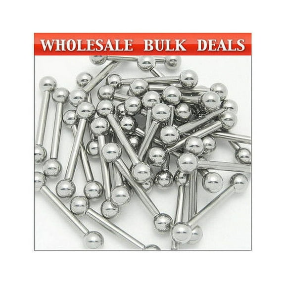 10 Straight Piercing Barbells - 8G 5/8" (16 mm) - 316L Surgical Steel