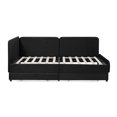 thumbnail image 3 of Resenkos Twin Size Upholstered Platform Bed Frame, 2 Storage Drawers, Adjustable Velvet Sofa Bed, Velvet+Plywood, Black, 3 of 17