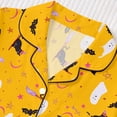 thumbnail image 6 of Elegyee Girls 2 Piece Halloween Pajama Sets Button Down Shirt Shorts, Yellow, Size 13-14, 6 of 8