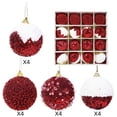 thumbnail image 3 of Fwttom Sequin Christmas Ball Ornaments Set of 16 Shatterproof Hanging Merry Christmas Tree Decorations for Holiday Gifts Xmas Decor, Red, 3 of 7