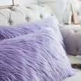 thumbnail image 5 of Home Soft Things Mongolian Faux-fur Pillow Covers, No Pillow Insert, Set of 2 - Lavender - 14" x 26", 5 of 5