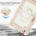 thumbnail image 7 of Case for iPad Pro 11 Inch 2022/2021/2020/2018 4th/3rd/2nd/1st Gen with Screen Protector, 360 Degree Rotating Kickstand Hand Strap Shockproof Cover with Shoulder Strap, Cream Rose Gold, 7 of 7