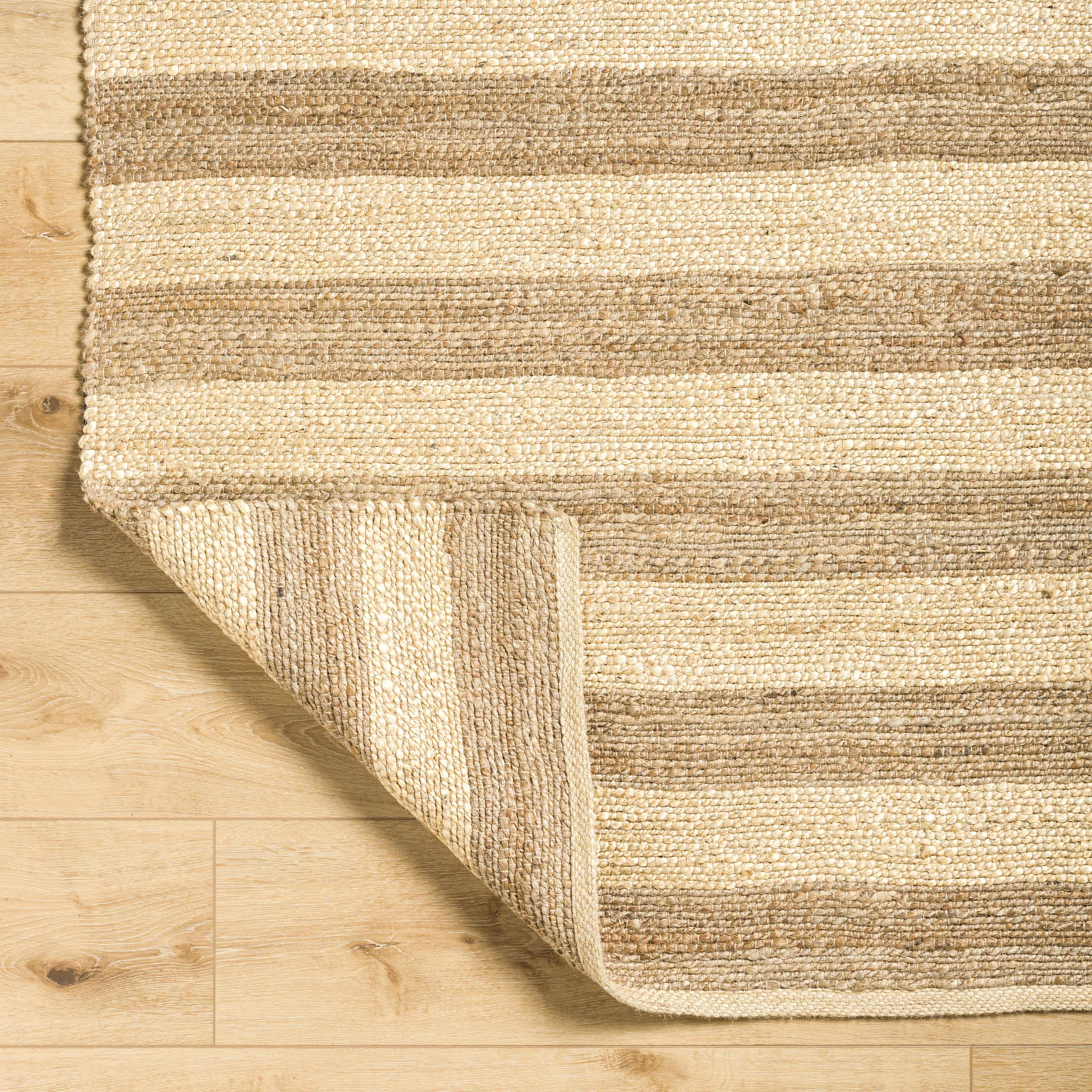 Hauteloom Ilkay Jute Living Room, Bedroom Area Rug - Farmhouse - Light Beige - 8' x 10'