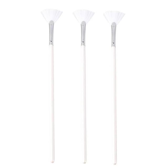 3pcs Cepillos de máscara Mango largo Forma de abanico Máscara profesional para el cuidado de la piel Cepillos de bricolaje HOMEMAXS HaoMX4779959