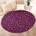 thumbnail image 4 of Purple Christmas Star Pattern Round Blanket,Comfortable Soft Flannel Throw Blanket,All Season,Warm Lightweight Blankets for Sofa Bed Couch Living Room Chair 47"x47", 4 of 5