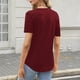 thumbnail image 4 of Camisas de Manga Corta para las Mujeres Casual Color Sólido Plisado V-Cuello Blusas, Moda Verano Top para Diario Y Fiesta, 4 of 7