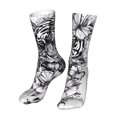 thumbnail image 6 of Fuzoiu Tiger Butterfly Floral Art Print Crew Socks,Casual Athletic Gym LightWeight Thin Socks,Casual Crew Socks for Men Woman,Calf Length Crew Socks, 6 of 7