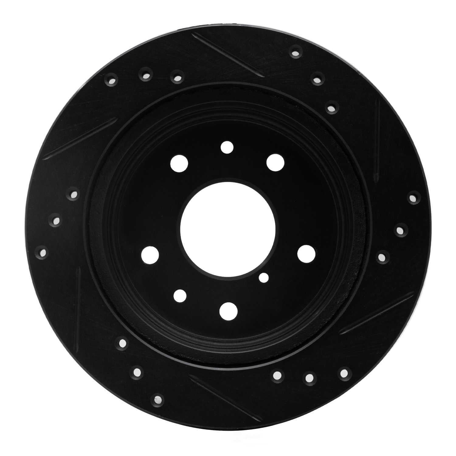 Dynamic Friction Company 633-80015L DFC Brake Rotor - Drilled And Slotted - Black