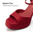 thumbnail image 4 of DREAM PAIRS Platform Heels for Women, Square Toe Chunky High Heels Ankle Strap Sandals for Wedding Party Formal Event, 4 of 8