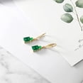 thumbnail image 3 of Rag Jewels 1.75 Ctw Emerald Cut Emerald & Diamond Engagement Wedding Christmas Drop Dangle Earring's 14K Yellow Gold Plated 925 Sterling Silver For Women's, 3 of 3