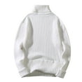 thumbnail image 3 of JTieacloth Men's Pullover Sweaters Male Autumn And Winter Wool Sweater Round Neck Pullover Bottoming Shirt All Matching High Neck Top(White), 3 of 3