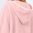 thumbnail image 4 of Kaemgyyd Womens Hooded Fleece Robe Knee Length Pullover Plush Bathrobe Cute Bow Front Baggy Loungewear（Pink,One Size）, 4 of 5
