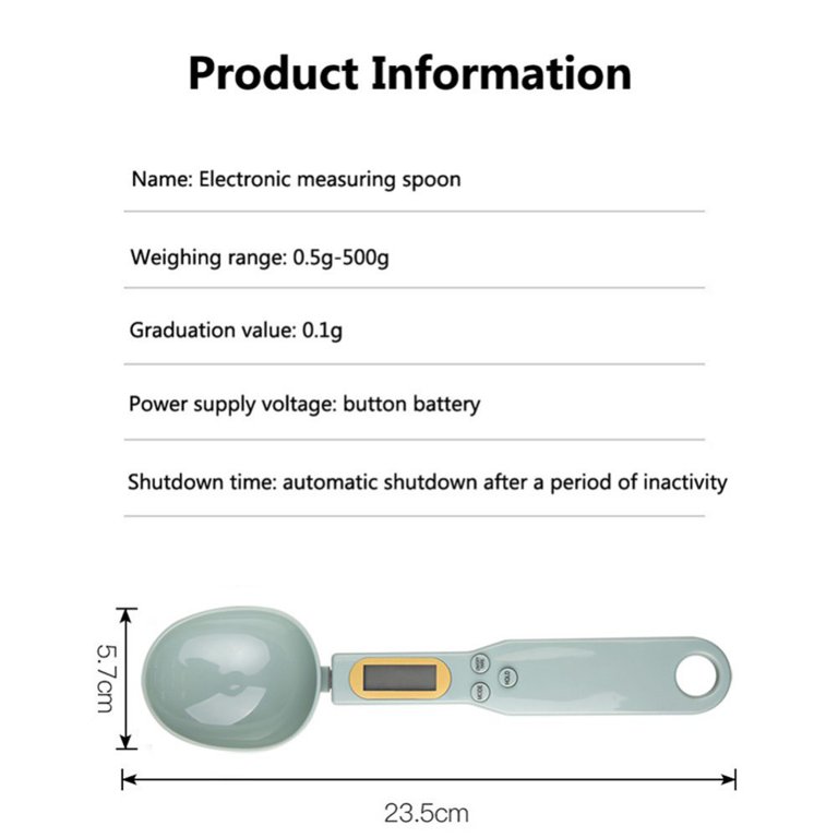 Electronic Measuring Spoons Digital Kitchen Spoon Scale, 500g/0.1g, Digital Display Accurate Detachable Measuring Cup with Tare for Kitchen and Lab