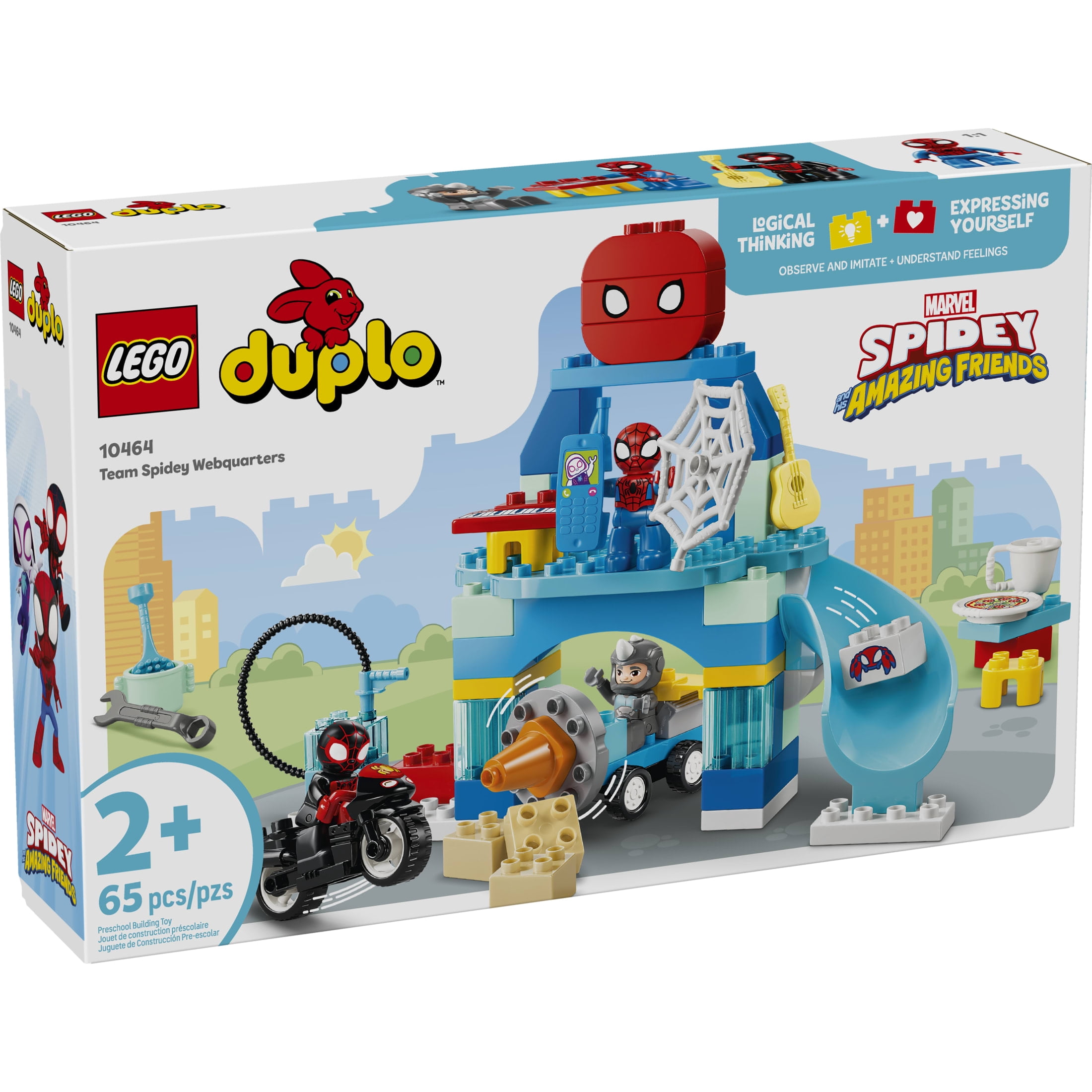 LEGO DUPLO Marvel Team Spidey Webquarters - Building Toy for Boys & Girls, Ages 2+ - Spidey and His Amazing Friends Toy for Toddlers - Gift for Birthdays - 10464