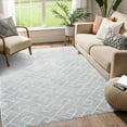 thumbnail image 2 of CAROMIO Area Rug Vintage Textured Geometric Area Rug for Living Room Ultra Soft Fluffy Indoor Throw Carpet, 3' x 5' Pale Gray, 2 of 5