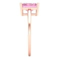 thumbnail image 3 of Solitaire Engagement Ring for Women - 2ct Simulated Pink Diamond in 18K Rose Gold Promise Ring, 3 of 6