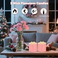 thumbnail image 2 of Large 3 Wick Flameless Candles, 4"x4" Flickering Flameless Candles with Remote & Timer, Dimmable Real Wax LED Candles Battery Operated, Electric Pillar Candles for Home Xmas Wedding Decor, 2 of 7