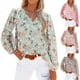 thumbnail image 5 of Sunloudy, camiseta de gasa de manga larga para mujer, estampado Floral, jerséis casuales elegantes con cuello en V, Tops de oficina, ropa de calle Sunloudy moda, 5 of 5