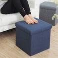 thumbnail image 1 of 12" Footstool Sofa Ottoman Bench Footrest Box Faux Seat Storage Ottoman Gray for Home Livingroom Bedroom, 1 of 5