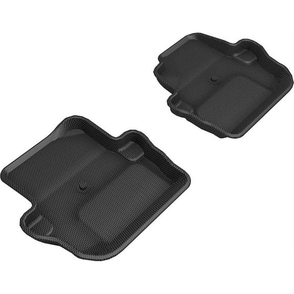 3D MAXpider Custom Fit KAGU Floor Mat (BLACK) Compatible with JEEP WRANGLER 2-DOOR 2018-2023 - Second Row