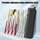 thumbnail image 4 of Utensilios de cocina, juego de palillos, cuchara, cuchillo, tenedor y pajita portátiles, juego de cubiertos de acero inoxidable de 7 piezas con estuche, juego de cubiertos portátiles para acampar al a, 4 of 6