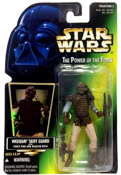 Hasbro Star Wars Power Of The Force Green Card Weequay Skiff Guard Action Figure for sale online 