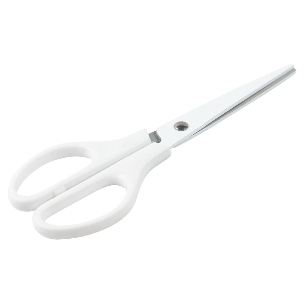 JAM Paper Arts & Crafts Scissors, 6 3/4 in, White, Ergonomic Handle & Stainless Steel Pointed Tip Blades, 1 Pack