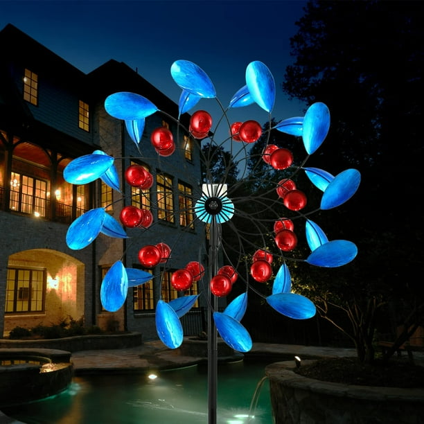 Solar Wind Spinner Wind Spinners Outdoor Metal Large with LED