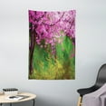 thumbnail image 1 of Japanese Tapestry, Sakura Flowers Trees in Spring Garden Landscape Floral Pink Blossom Pattern, Wall Hanging for Bedroom Living Room Dorm Decor, 40W X 60L Inches, Pink and Green, by Ambesonne, 1 of 2